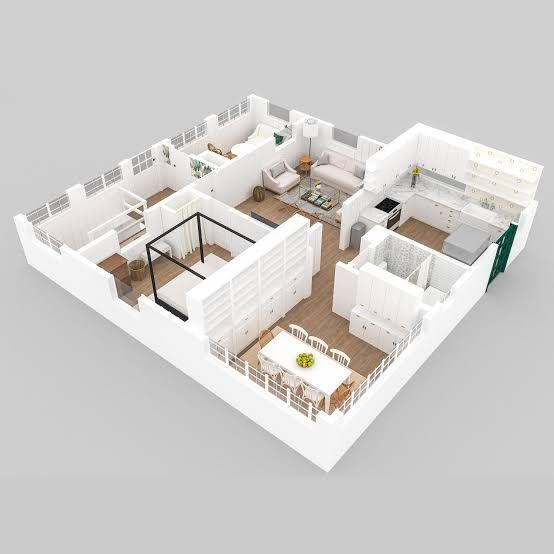 3D floor plan model of a home